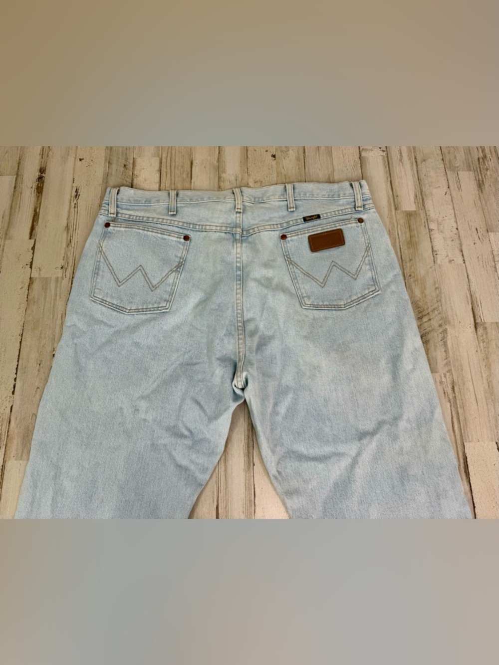 Vintage Wrangler Cowboy Cut Jeans Mens 40x27 Blue Denim Straight Workwear - Picture 10 of 11